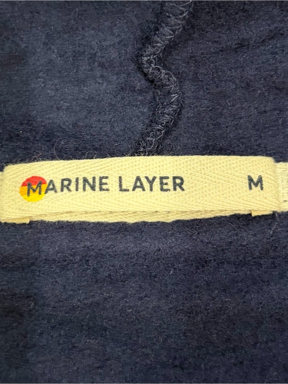 Marine Layer Men's Navy Full-Zip Afternoon Hoodie in True Navy NWOT Size Medium - Picture 6 of 7